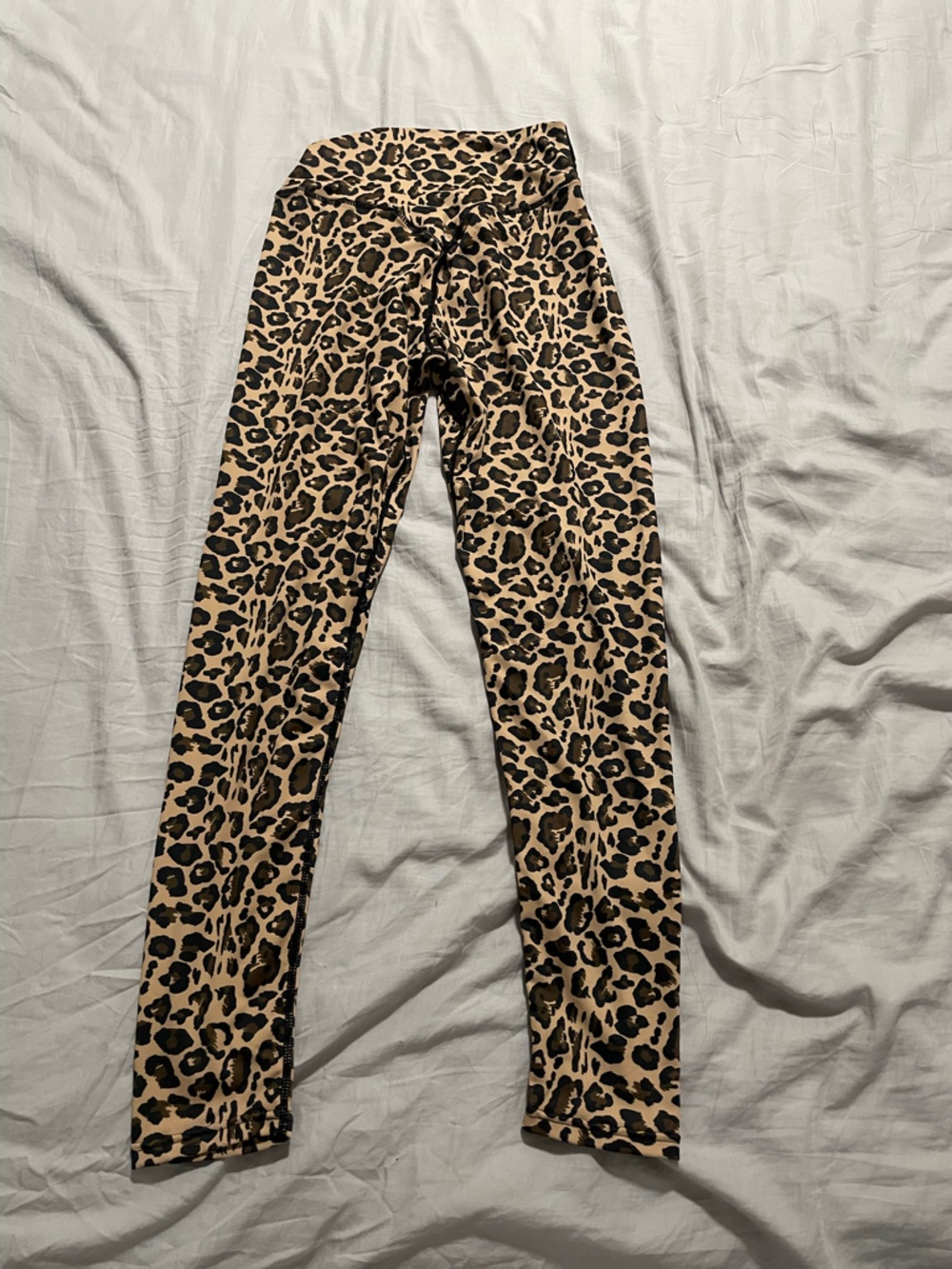 3/$30 Athletic Leopard Print Leggings - Tan and Black
